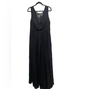 Jenny Yoo Collection long black chiffon formal bridesmaid dress down size 18